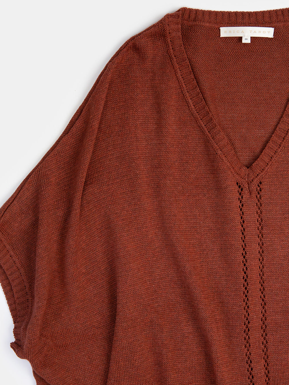 Pima Cotton V Neck Cocoon in Madrone