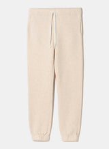 V Room Brushed Fleece Pants In Oat