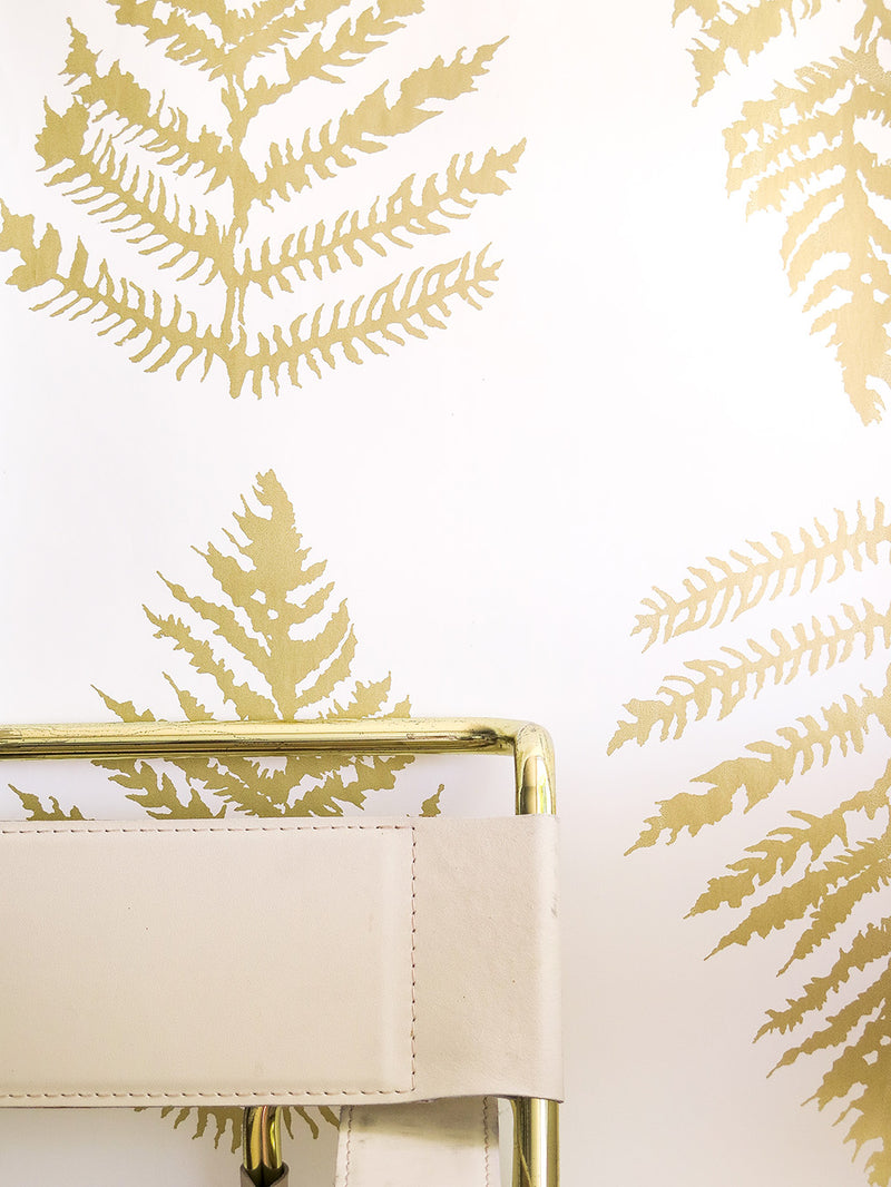 Fern Wallpaper in Cream/Gold