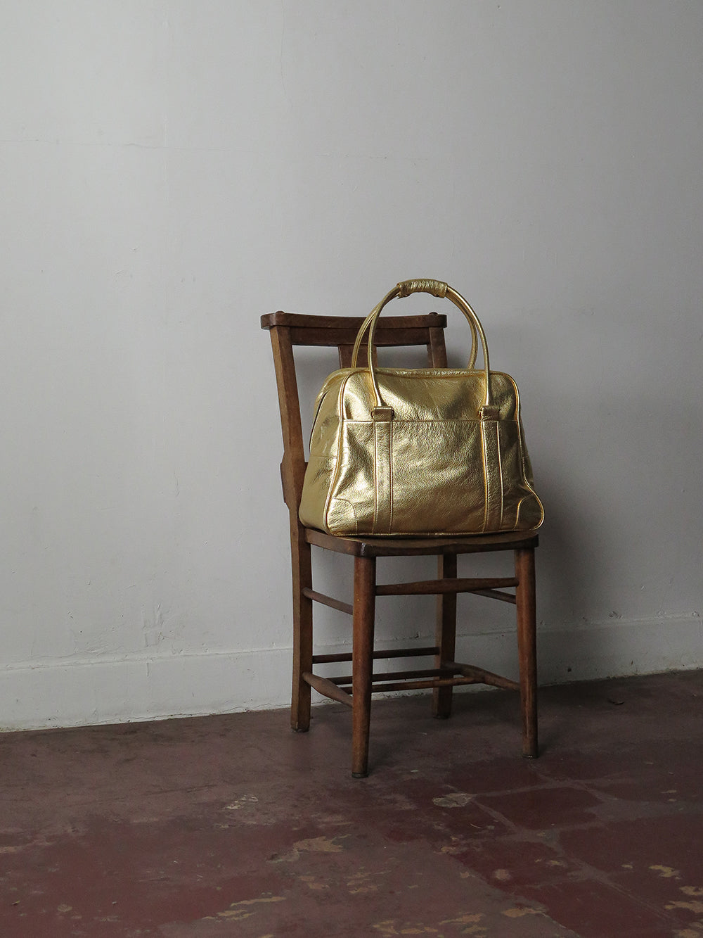 Egon Leather Weekender in Gold