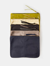 Elke Leather Zip Clutch in Lichen